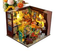 Miniature House Building Kit, Intricate Tiny Craft Construction Toy, 6.18 x 5.63 x 4.72-Inch Decorative Mini House Model for Home Office and Apartment Bookshelves Desks Dorms