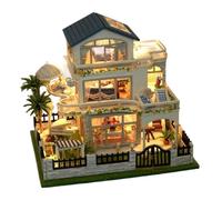 Miniature House Kit - 3D Wooden Villa Model with LED Lights | Handmade Craft Set for Teens, Boys, Girls, Women, Son, Daughter, Friends, Family, Youth & Creative Hobby Gift Making
