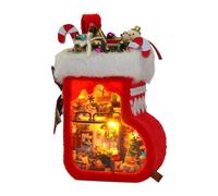 Miniature House Kit - DIY Wooden Christmas | LED Light Craft Set