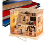 Miniature House Kit, Realistic Mini Coffee Shop Building Set, Handmade Assembly Model Kit with Detailed Kitchen Accessories Perfect for Teens, Adults, Hobbyists, Gift Crafting, 15,3 cm Abs
