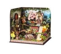 Miniature House Kit - Wooden Building Model with LED Lights | Creative Craft Assembly & Adults | Fairy House Tabletop Decor For Girls, Boys, Home Display, Shelf, Desk & Classroom