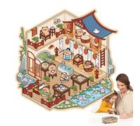 Miniature House - Pegatinas de PVC 3D Design, Cute Art Decals | Compact Raised with Vivid Texture Feature, Creative Landscaping Sticker for Kids Albums, Gift Wrapping, Crafts, Personal Journal