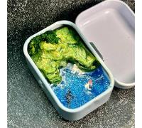 Miniature Landscape in an Iron Box, Pocket Islands,Handmade Art Sea Model, Stress Relief Toys for Adults, Desk Ornament and Diffuser(Backflow)