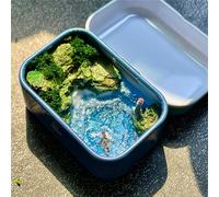 Miniature Landscape in an Iron Box, Pocket Islands,Handmade Art Sea Model, Stress Relief Toys for Adults, Desk Ornament and Diffuser(Watching)
