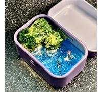 Miniature Landscape in an Iron Box, Pocket Islands,Handmade Art Sea Model, Stress Relief Toys for Adults, Desk Ornament and Diffuser(Cliff)