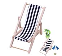 Miniature Lounge Chair - Silla plegable de madera para la playa | Mini Dollhousë Furniture Accessories | for Indoor & Outdoor Use, Sturdy & Lightweight, Adds Realism to Dollhousë