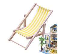 Miniature Lounge Chair - Silla plegable de madera para la playa | Mini Dollhousë Furniture Accessories | for Indoor & Outdoor Use, Sturdy & Lightweight, Adds Realism to Dollhousë