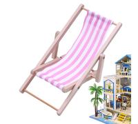 Miniature Lounge Chair - Silla plegable de madera para la playa | Mini Dollhousë Furniture Accessories | for Indoor & Outdoor Use, Sturdy & Lightweight, Adds Realism to Dollhousë