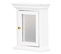 Miniature Mirrored White Cabinet Decorative Dollhouse Furniture for 1:12