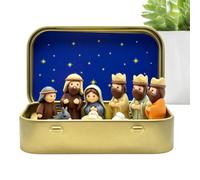 Miniature Nativity Scene Figurines - 3D Printing Religious Crafts Tin Box