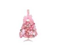 Miniature Pink Christmas Tree, Portable Holiday Centerpiece for Home, Office, School Decorations, 24 Inches Tall, Pre-lit with Durable Flame