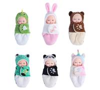 Miniature Reborn Dolls, Sleeping Full Body Dolls, Realistic Toy Dolls, Poseable Doll Toys, Dolls with Clothes, Children's Collectible Dolls, Realistic Baby Dolls, 6X Doll Set, Cute Doll for Kids