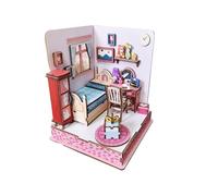 Miniature Room Puzzle - Wooden Assembly Adults | Natural Wood with Bedroom Scene Design, Creative DIY Craft, Home Desk Decoration, Gift for Birthday Christmas