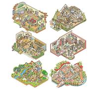 Miniature Scene Sticker Book | 3D Cartoon No-Cut House Decal - Relief Stress Pass The Time Sticker, Kids Funny Book for Home, School, Boy