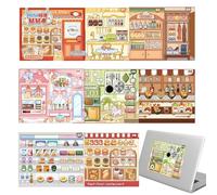Miniature Scene Sticker Book DIY Funny Shop-Themed DIY Crafts Portable