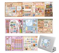 Miniature Scene Sticker Book DIY Funny Shop-Themed DIY Crafts Portable