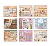 Miniature Scene Sticker Book DIY Shop-Themed Portable Dess DIY Crafts