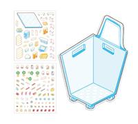 Miniature Scene Stickers, 3d Effect Cartoon House Decals, Cute Basket House Adhesive Paper for Scrapbooking, Furniture Decoration, Notebook, and Door Art