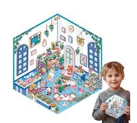 Miniature Scene Stickers, 3D Small House Label, Craft Decorative Stickers Coated Surfaces, Fun Label for Laptops, Phones, Water Bottles, Headphones, and Furniture