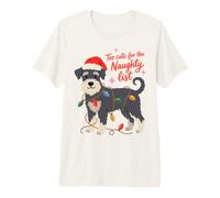 Miniature Schnauzer Christmas Too Cute For The Naughty List Camiseta Premium