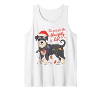Miniature Schnauzer Christmas Too Cute For The Naughty List Camiseta sin Mangas