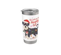 Miniature Schnauzer Christmas Too Cute For The Naughty List Vaso térmico de acero inoxidable de doble pared