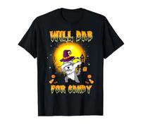 Miniature Schnauzer Dabbing Dog Will Dab for Candy Halloween Camiseta gráfica económica, Hombre, Negro, M