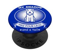 Miniature Schnauzer My Dog is My Shadow Funny Pet Dog Lover PopSockets PopGrip Adhesivo