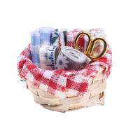 Miniature Sewing Tool Kit | Favors Supplies Thread Basket Accessories - Cute Realistic Decorative Sewing Crafts Accessories for Lovers Friends