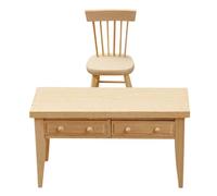 Miniature Table Chair Set, Tiny Furniture 1/12 Scale, Perfect for Architectural Model Making, Toy Display, Fairy Gardens, Collectible Decor Accessories for Boys, Girls, and Pretend Play