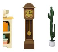 Miniature Victorian Grandfather Clock - 3.46in Tiny Doll House | 3D-Printed Small Grandfather Clock - Realistic Doll House Collectible Display for Shelves cabinets Vintage Decoration