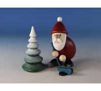 Miniaturfigur Papá Noel Jugador Con Nevados Árbol 7 ,5x9, 6cm