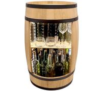 Minibar armario rústico con LED, mesa de bar con madera 82 cm, barril vintage, decoración para el hogar, cerveza, barril de vino, whisky, alkohol - regalo para hombre