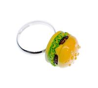 Miniblings Anillo del Dedo anur Hamburguesa Comida rapida Burger Restaurant 3D - Anillo joyeríamanera Hecha a Manoel Motivo deel Tamano de uno Ajustable