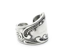Miniblings Anillo para hombre hecho de cubiertos antiguos Upcycling Tenedor Cuchara hecha a mano LR7 - Joyería de moda hecha a mano - Fingerring, 16.8mm, Cubiertos antiguos de metal, desconocido