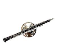 Miniblings Broche de oboe con botón para músico, flauta de jazz, mini, 40mm, Metal, desconocido