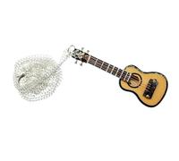 Miniblings Cadena Collar de la Guitarra Caja de Madera de 80 cm Guitarrista acústico - joyería Hecha a Mano - Cadena de eslabones de Plata