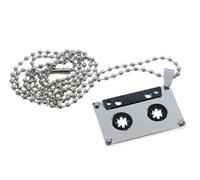 Miniblings Cadena decollar de Cassette Cinta de te Banda de música decinta DJ MC - joyería Hecha a Mano - Piel Sintetica