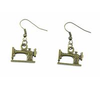 Miniblings de coser maquina de coser diseno de peluquería pendientes de la manera costurera Bronce - joyería hecha a mano de plata de la manera plateo los pendientes pendientes I