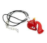 Miniblings Fox Chain 80cm Pendant Necklace Fox Head Fox lampwork Glass Red