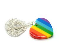 Miniblings Heart Chain 45cm Pendant Necklace Love Love Rainbow Pride LGBTQ+