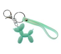 Miniblings Llavero de perro con globo de caniche, globos de aire, payaso de circo, azul claro, joyería de moda original, llavero con cordón, 55mm, Plástico