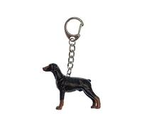 Miniblings Llavero del Perro de Pura Raza Doberman - Hechos a Mano Pendientes de joyería de Moda I Llavero Llavero - Perro de Raza de Perro Doberman