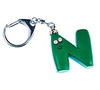 Miniblings N Barbapapa Llavero Verde del Nombre de Letra Inicial - joyería Hecha a Mano de la Moda I I Colgante Llavero Llavero