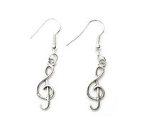 Miniblings pendientes clave de sol clave de remolque de la música de piano de plata - joyería hecha a mano de plata de la manera plateo los pendientes pendientes I
