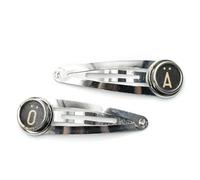 Miniblings Pinzas para el pelo con llave de máquina de escribir con botón negro, joyería de moda hecha a mano | Horquillas para el pelo, 60mm, Llave de máquina de escribir antigua, No conocido