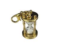 Miniblings Reloj con colgante de reloj de arena con cierre de cremallera, metal dorado, 19mm, Vidrio Metal, desconocido