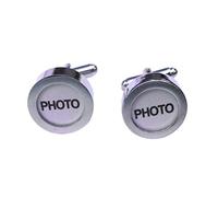 Miniblingsu Propia Foto Personalizada Gemelos - Hecho a Mano Que mancuerna Gemelos Botones de la Camisa Que Hermosa Caja de Madera incluida - su Propia Foto Personalizada