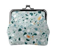 Minibolso de mano de piel sintética con estampado de mármol de terrazo pastel para viajes, compras y salidas diarias