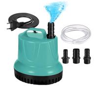 Minibomba de agua sumergible de 20 W, 1500 L/H: WIYETY Aquarium, bomba de agua para estanque, con 3 boquillas y manguera de 1,5 m, ultraligera para acuario, acuario, jardín, fuente (azul)
